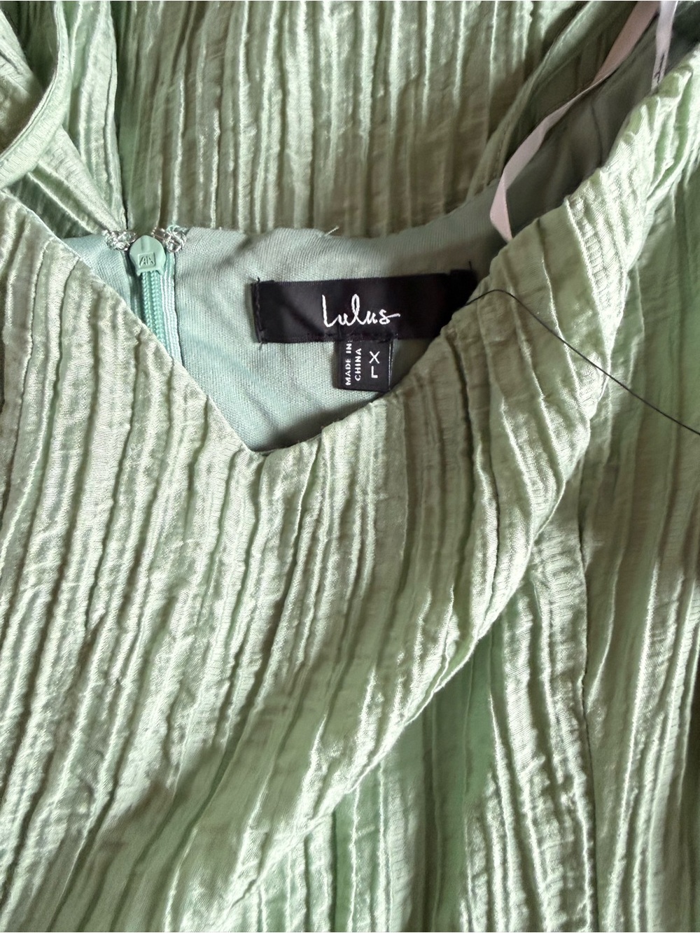 Lulu's Sage Green Puff Sleeve Midi Dress - Picture 3 of 5